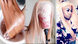 WATER COLORING  EASIEST WAY TO DYE HAIR PASTELS  ROSE GOLD [upl. by Thorvald]