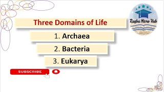 Domains of lifeArchaeaBacteriaEukaryaraqbamicrohubarchaebacteriabacteriaeukaryoticdomain [upl. by Neirod]