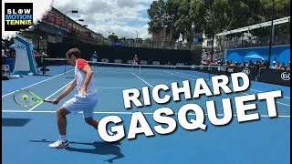 Richard Gasquet  Backhands Super Slow Motion 4000fps 720p [upl. by Tenner776]