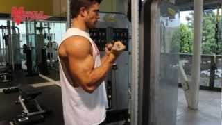 Cable Curl with Incline Leg Press Superset  Muscle amp Fitness [upl. by Delastre]