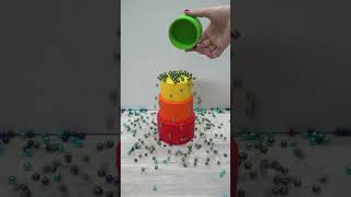 Sevenstory Rainbow Tower with Beads 📿🌈 Satisfying Beads video beads rainbowbeads asmr [upl. by Nollahs]