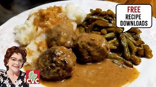 Southern Supper for Two  Meatballs amp Gravy  Granny Green Beans [upl. by Erodisi]