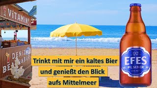 Trinkt mit mir ein kaltes Bier und genießt das Mittelmeer  DENiZ Beach Bar Kumköy Side 21092023 [upl. by Acinna]