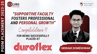 Sriram Someshwar’s PGDM Placement Success  Batch 202325  GIBS Business School Bangalore [upl. by Janenna]