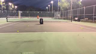 RD3 Hitting off the Slinger Tennis Ball Machine  working on Backhand shots [upl. by Stouffer]