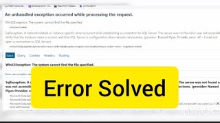 A networkrelated or instancespecific error occurred while establishing a connection to SqlServer [upl. by Licha]