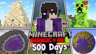 I Survived 500 Days In HARDCORE Minecraft Full Movie [upl. by Anohsal]