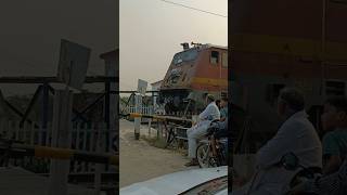 Etawah  Gwalior Train Crossing at Railway Gate Raitpura  indianrailways locomotive [upl. by Nrol]