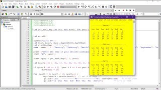 c program to make a calendar  Easiest way  Step by step [upl. by Nara]