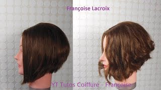 Coupe de cheveux carré plongeant dégradé  Layered Bob haircut  Corte de pelo corto estilo Bob [upl. by Amity]