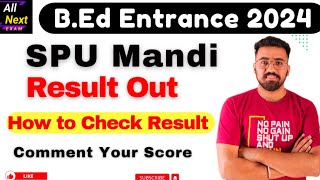 How to Check ✅ SPU MANDI BEd Entrance Result 2024 [upl. by Anesor424]