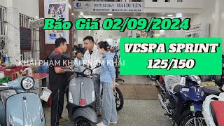 Báo giá VESPA SPRINT 125150 mới nhất ngày 020924 tại CH Mai Duyên Khải Phạm vespa vespasprint [upl. by Ettezyl]