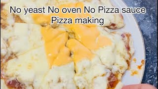 No yeast  No oven  No Pizza sauce Pizza making … [upl. by Korten]