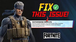 How to Fix Matchmaking Error 1 in Fortnite on Windows PC  Fortnite Matchmaking Error 1 [upl. by Thin]