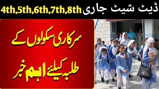 primary amp Middle Classes Exam Schedule in Punjab 20255th and 8th 6th and 7th paperPec papers 2025 [upl. by Nilatak]