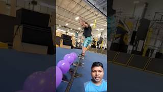 Amazing flapping balloon popping 🎈 parkour challenge jump funny tumbling cheer shorts [upl. by Enilasor314]