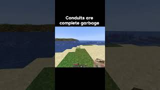 Why did Minecraft add conduits to this game minecraftmeme [upl. by Mraz]