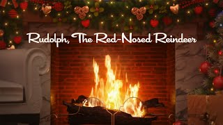 Gene Autry with The Pinafores  Rudolph The RedNosed Reindeer Fireplace Video  Christmas Songs [upl. by Gally]