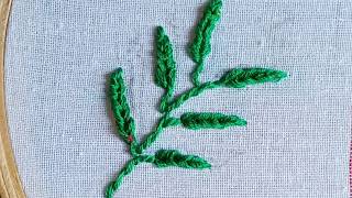 How to leaf stitch embroidery leaf stitch embroidery patterns leaf stitch embroidery for beginners [upl. by Ylas]