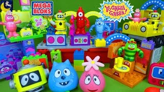 Lots of Yo Gabba Gabba Mega Bloks Toys Plex Buggy Boombox Foofa Toodee Brobee and Muno Land Toys [upl. by Elleirol]