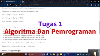 Tugas 1 Algoritma dan Pemrograman  Flowchart amp Pseudocode  UT [upl. by Gaskin]