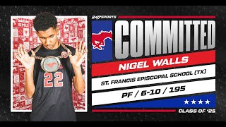 WATCH 4star PF Nigel Walls commits to SMU  No 71 overall prospect [upl. by Mairam]