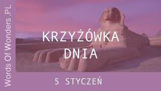 WOW Krzyżówka Dnia 5 Styczeń  Odpowiedzi Words Of Wonders [upl. by Anawqahs]