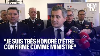 Gérald Darmanin fraîchement confirmé ministre de lIntérieur sexprime depuis le siège du Raid [upl. by Colton]