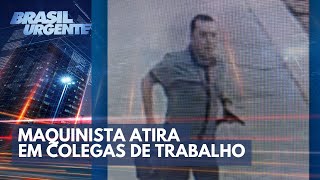 Tiros na estação maquinista atira contra colegas  Brasil Urgente [upl. by Aisa141]