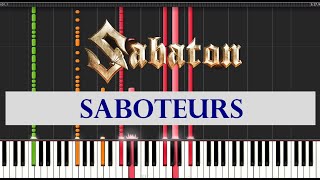 Sabaton  Saboteurs Piano Sheet Tutorial Synthesia Band Score Guitar Bass Drum [upl. by Artie634]