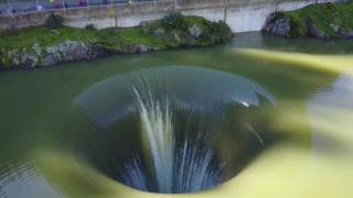 Flying a drone into the Lake Berryessa spillway [upl. by Anikehs401]