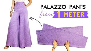 Very Easy Palazzo Pants Cutting and Stitching from Only 1 Meter  Loyce DIY sewing [upl. by Sjoberg]