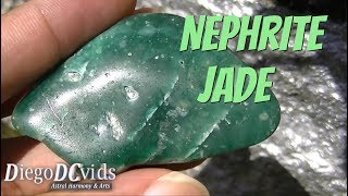 Nephrite jade gemstone  Ca2MgFe2 5OHlSi4O112  Jade [upl. by Ligriv]