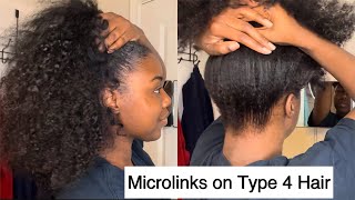 Best Microlink Weft Extensions on Type 4 Hair  CURLSQUEEN [upl. by Gaskill]