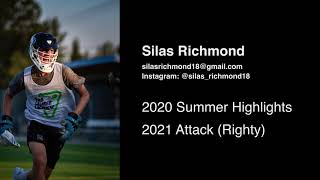 Silas Richmond Lacrosse Highlights [upl. by Yelyak]