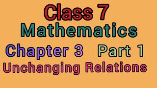 SCERT class sevenMathematicschapter 3 unchanging relationspart 1English mediumPSC Exam [upl. by Einnob50]