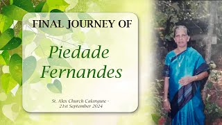 Final journey of Piedade Fernandes  St Alex Church Calangute  21st September 2024 [upl. by Daggett]