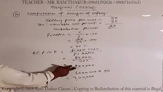 Calculation of Margin of Safety Sums 14  Marginal Costing  Cost amp Management Accounting [upl. by Shultz]