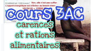 Les carences et les rations alimentaires svt 3ac [upl. by Narod88]