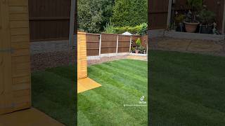 Patio transformation Completed By The Team With New Garden Shed With Turfing Slabbing Gravel Etc [upl. by Runck88]