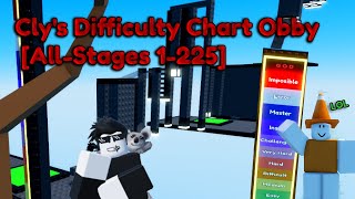 Clys DIfficulty Chart Obby All Stages 1225 [upl. by Arres]