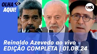 Reinaldo Azevedo ao vivo Maduro quer falar com Lula sobre Venezuela ato de Milei Trump x Kamala [upl. by Ateuqal540]