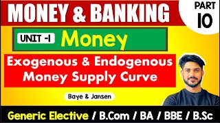 Exogenous amp Endogenous Money Supply Curve  Money amp Banking  GE Sem3 amp 5 Bcom BA BSc DU [upl. by Ardnasirk517]