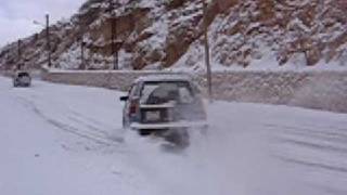 Toyota Tercel 4wd sliding on snow [upl. by Elyac132]