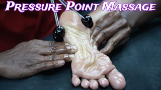 ASMR Pressure Point Foot Massage For Mind Relaxation  ASMR Foot Tapping  ASMR Oily Foot Massage [upl. by Laurella]