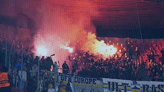 Fenerbahçe Ultras set stadium on fire Slavia Praha vs Fenerbahce [upl. by Binette]