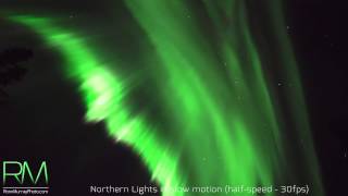 Electric Storm  Northern Lights in RealTime and then SlowMotion [upl. by Ognimod]