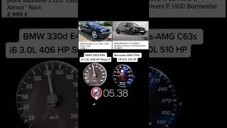 BMW 330d E46 Stage 3 406 HP vs Mercedes AMG C63s 510 HP acceleration [upl. by Corvin818]