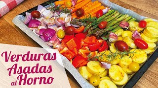 VERDURAS ASADAS AL HORNO 🫑🥕 TIEMPO Y TEMPERATURA para cocción perfecta [upl. by Aivirt]