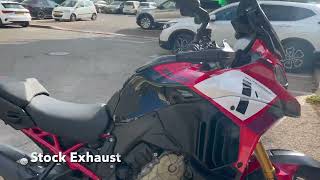 Ducati Mulltistrada V4 Pikes Peak Stock Exhaust Vs Full System Akrapovic [upl. by Cleti526]